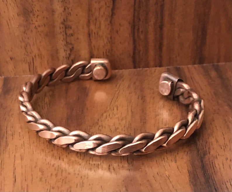 Heavy Twist Pure Copper Magnetic Bracelet Energy Cuff Bangle 100% Copper