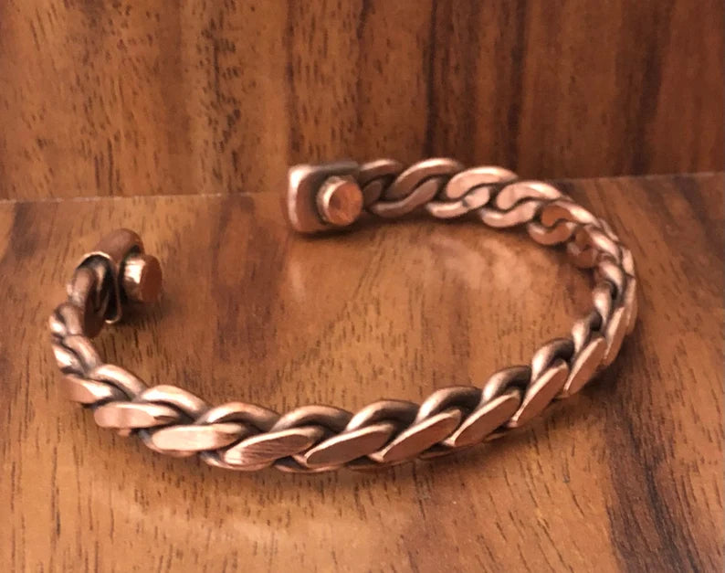 Heavy Twist Pure Copper Magnetic Bracelet Energy Cuff Bangle 100% Copper
