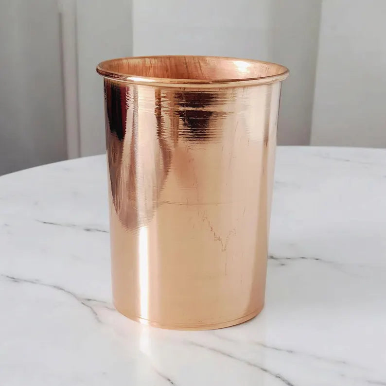 100% Pure Copper Set  - Handcrafted Ayurvedic Tumbler for Water & Wellness, Pure Copper Mug, Copper Tumbler, Ayurvedic Tumbler 7 Piece