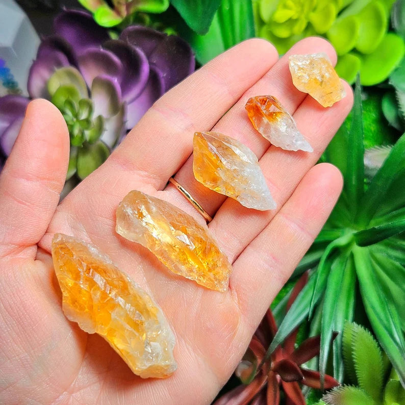 2 Pc Citrine Crystal - Brazilian Citrine Stone - Citrine Point - Raw Citrine Crystal - Birthstone - Citrine Gemstone - Terminated Citrine
